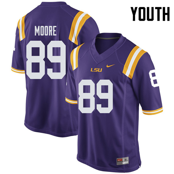 Youth #89 Derian Moore LSU Tigers College Football Jerseys Sale-Purple